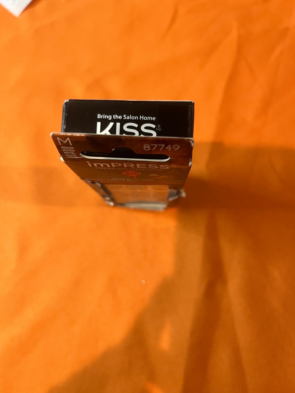 ♥️ imPRESS Women Makeup Press-On Nails - Black & grey  with Glitter - Picture 6 of 12